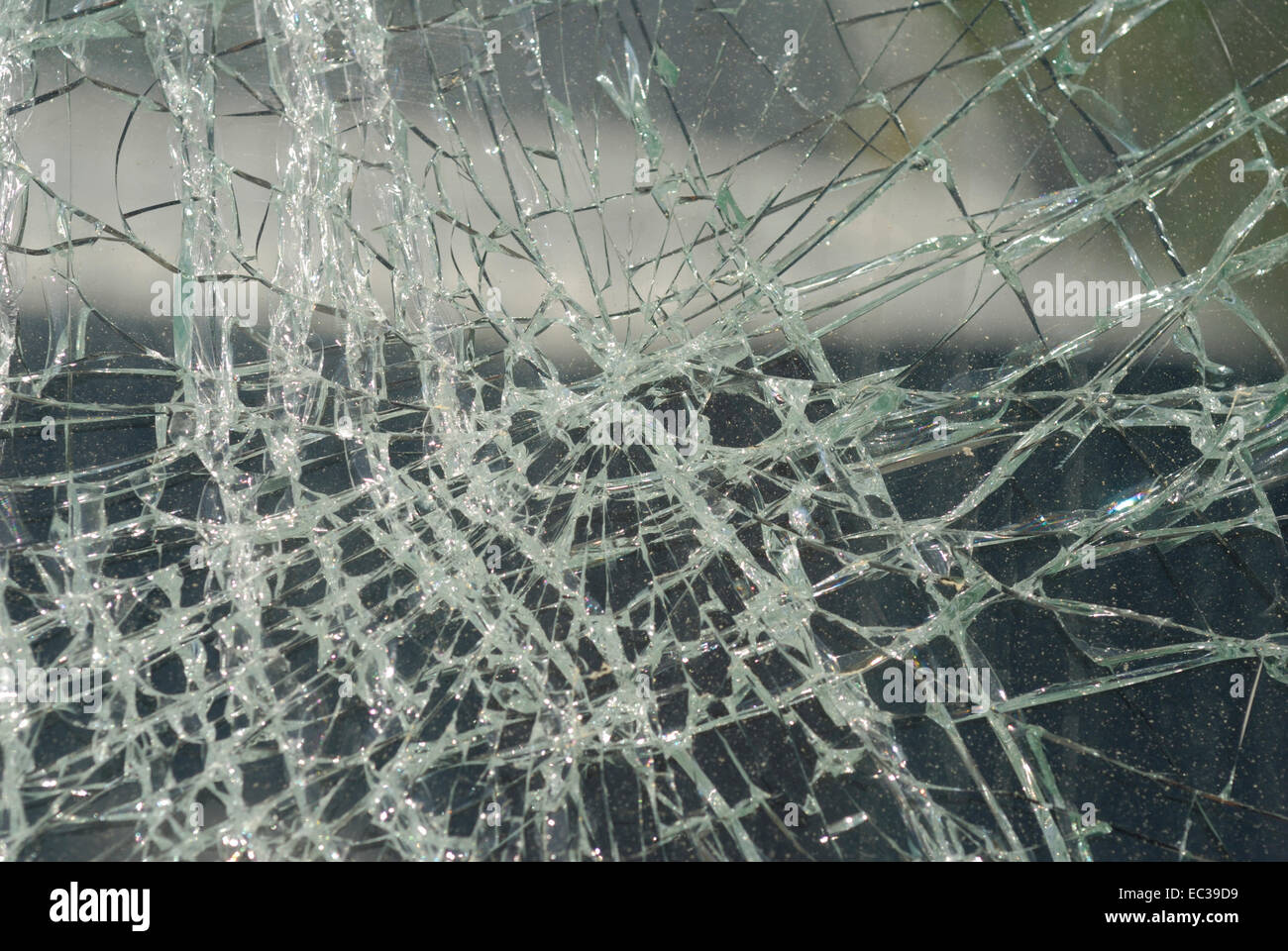 Pannello di vetro danneggiato Foto Stock