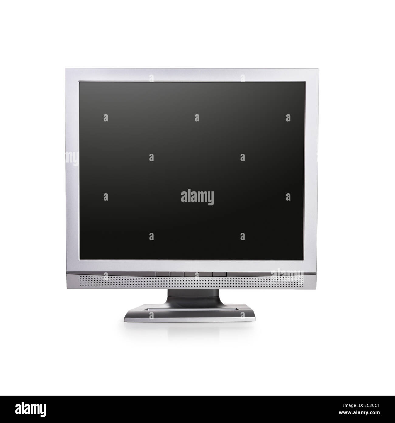 Il monitor di un computer con schermo bianco su sfondo bianco. Copia dello spazio. Oggetto con un tracciato di ritaglio Foto Stock