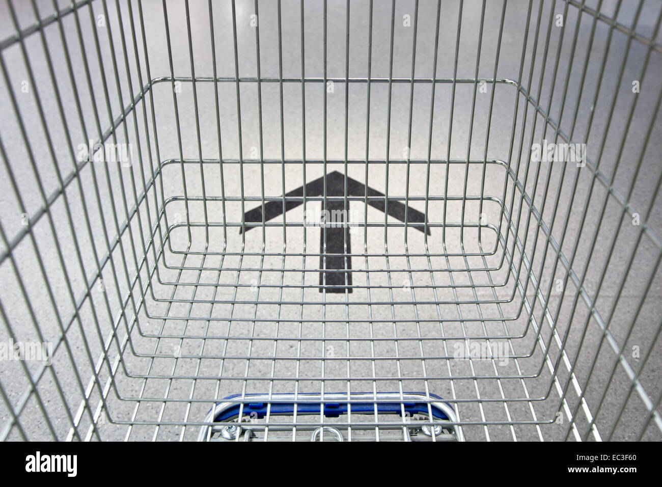 Carrello in movimento lungo il sentiero del mercato. Foto Stock