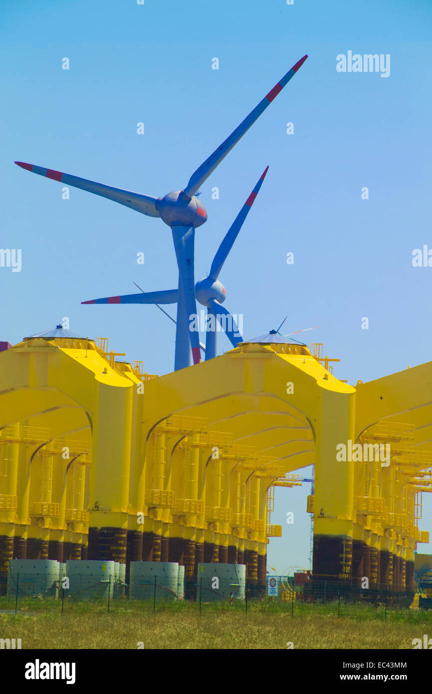 Cuxhaven energia eolica Foto Stock