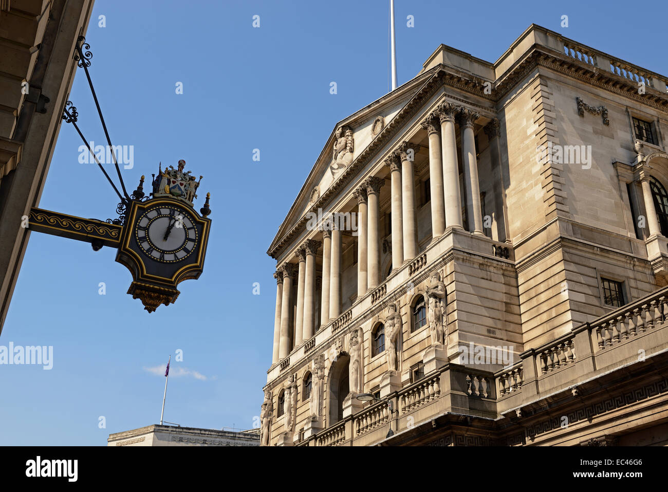 La Bank of England, Threadneedle Street, Londra, Inghilterra, Regno Unito. Foto Stock