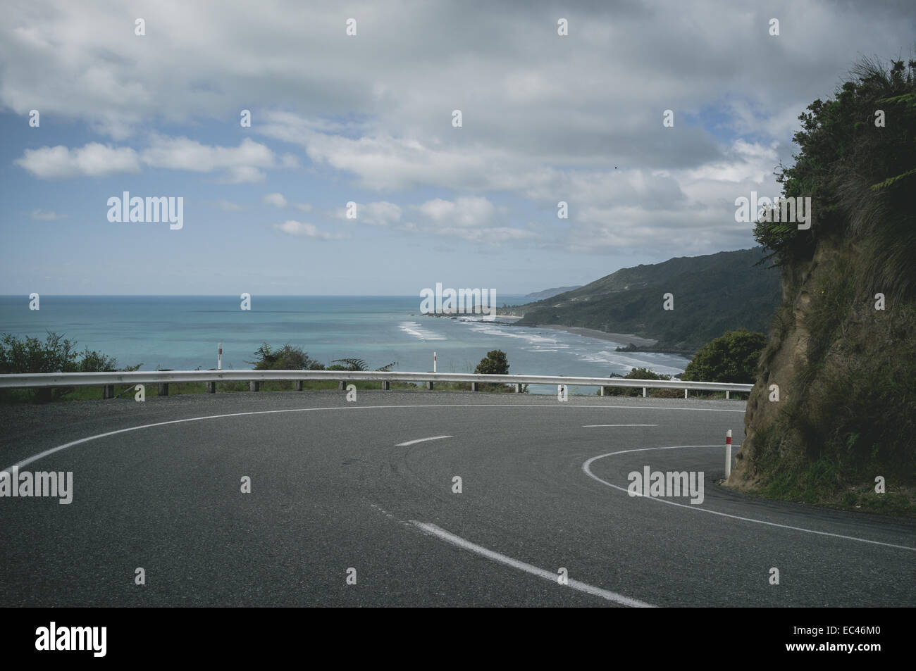 Nuova Zelanda viaggio su strada strada costiera Foto Stock