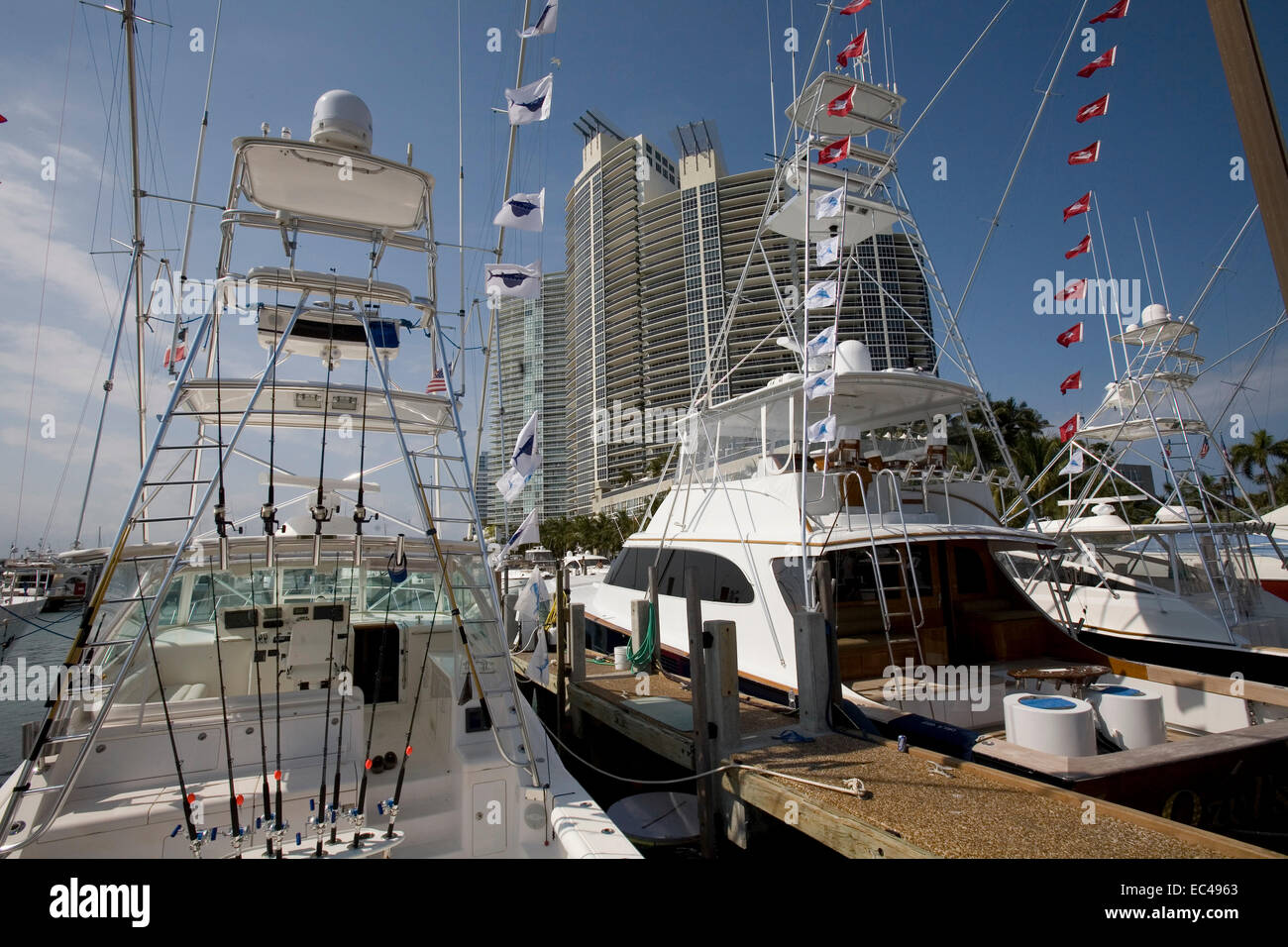 Miami Beach Marina, Miami Beach, Florida, Stati Uniti d'America Foto Stock