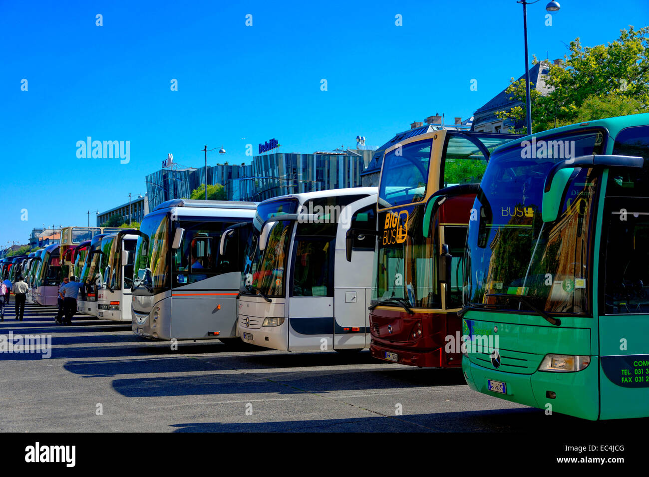 Parcheggio pullman Foto Stock