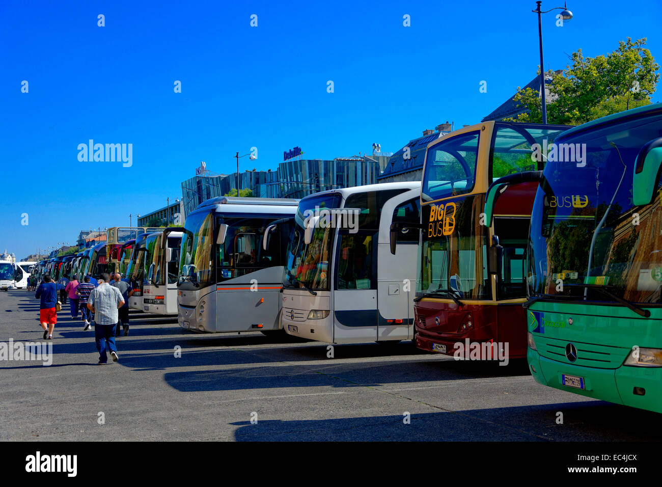 Parcheggio bus Foto Stock