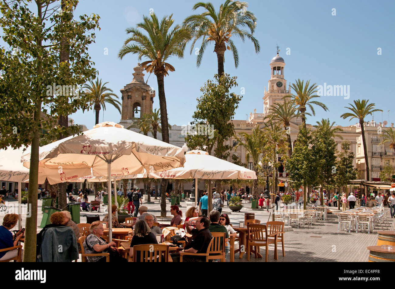 La cattedrale di Cadice piazza (Plaza de la Catedral) Andalusia Spagna - Spagnolo Foto Stock
