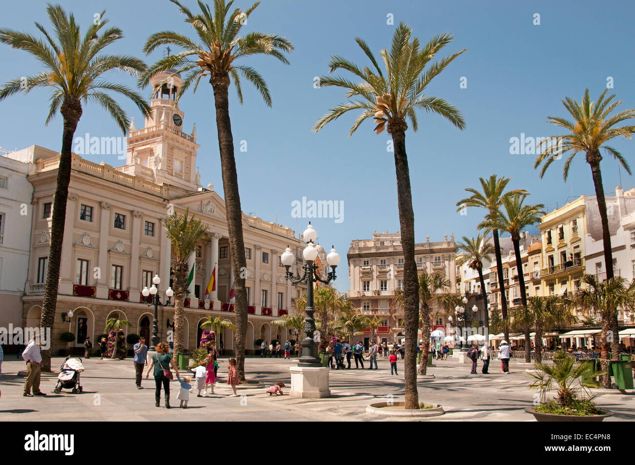 La cattedrale di Cadice piazza (Plaza de la Catedral) Andalusia Spagna - Spagnolo Foto Stock