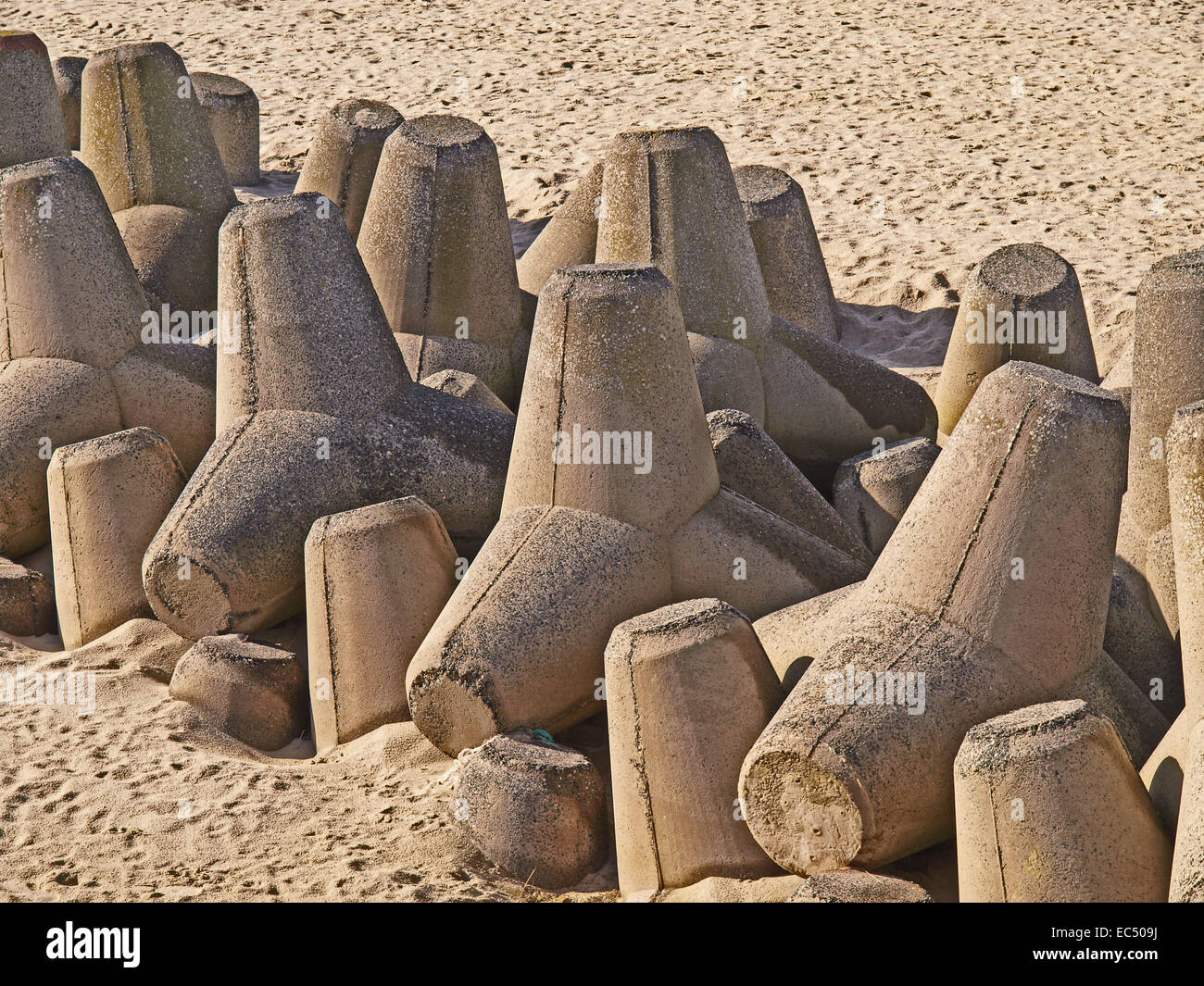 Tetrapods sull isola di Sylt, Schleswig Holstein, Germania, Europa Foto Stock