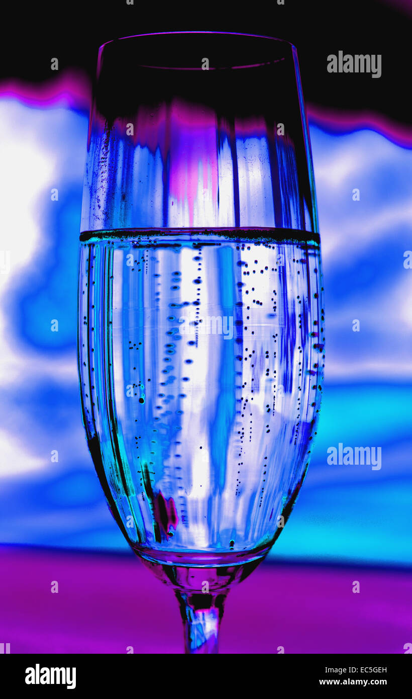 Champagne vetro illustrato digitalmente Foto Stock