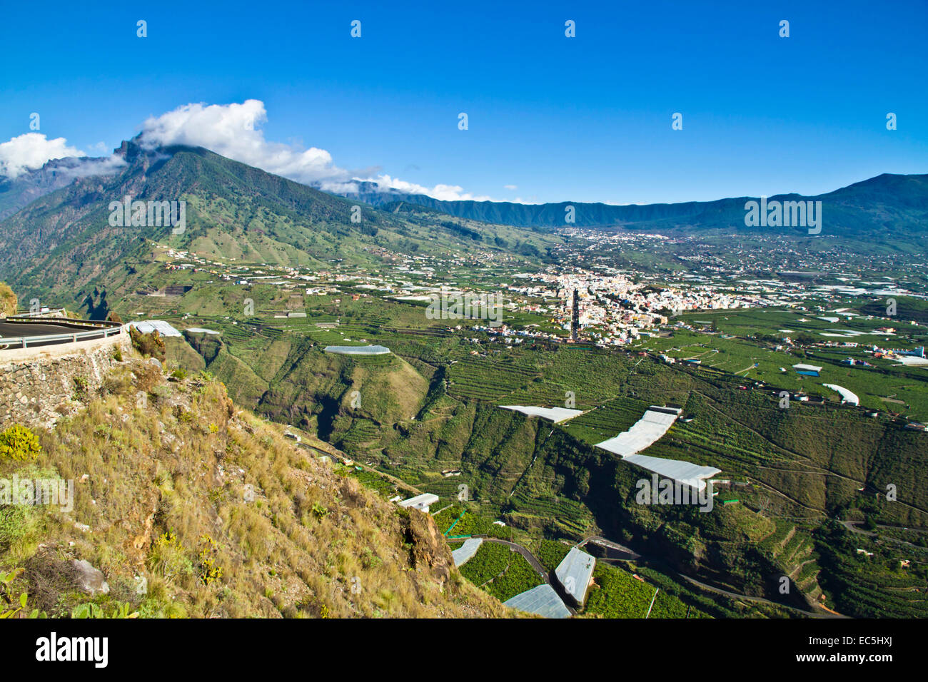 La vista dal Mirador El Tempo, Los Llanos, La Palma Foto Stock