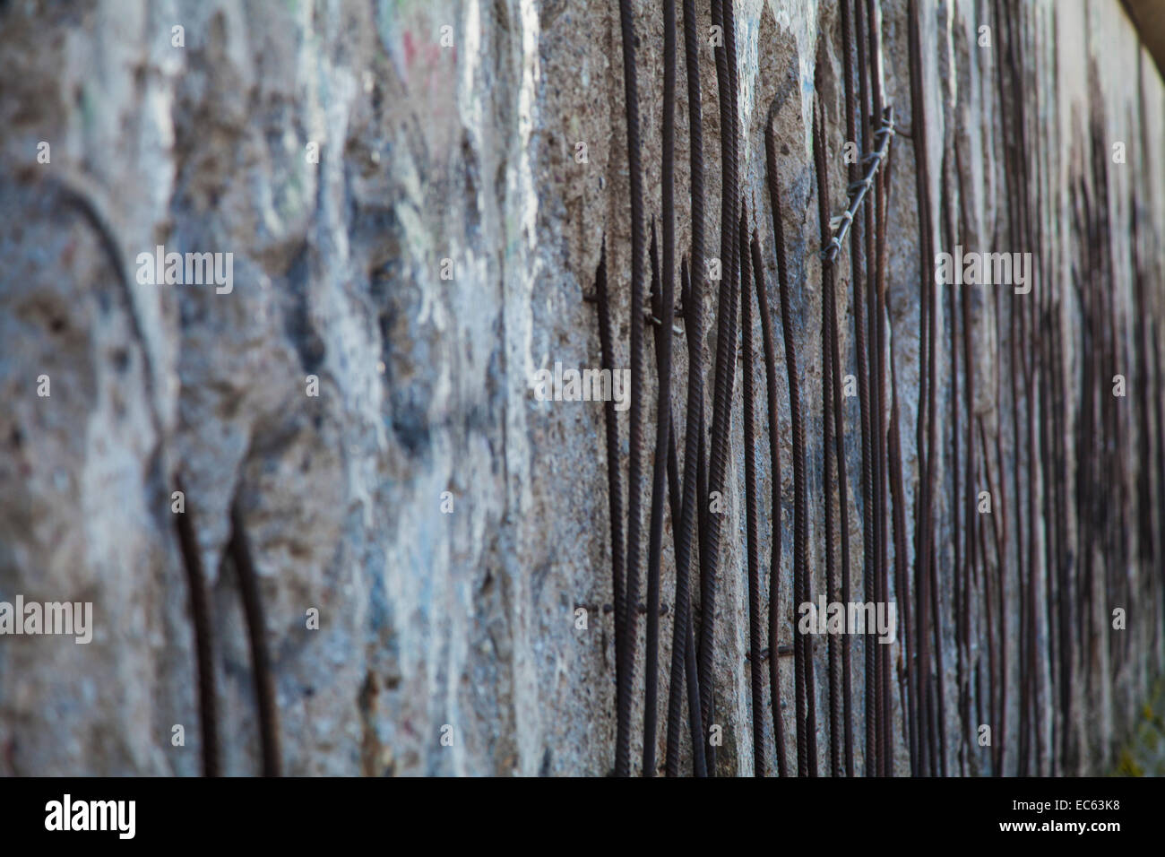 Muro di Berlino Monumento nel 2014, muro di cemento, insurrezione popolare, ESC Foto Stock