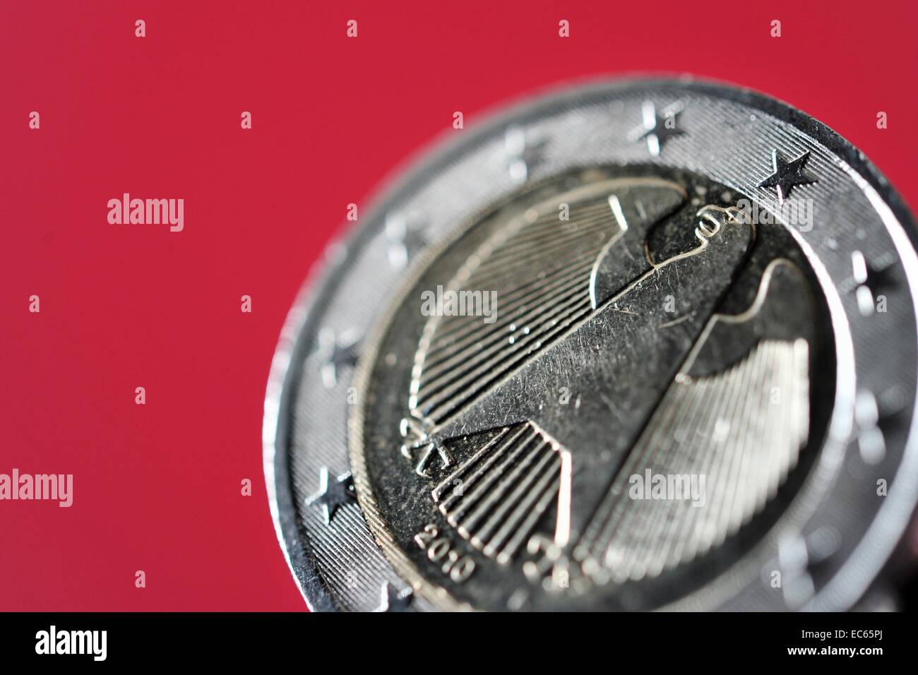 Il tedesco aquila federale su una moneta da 2 euro, fotografato sabato 31.03.2012 Foto Stock