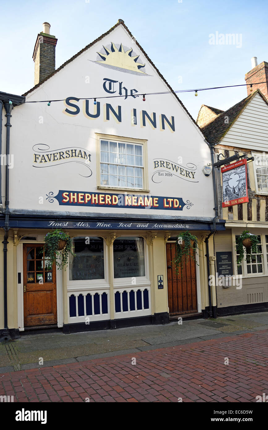 Sun Inn in West Street, Faversham, Regno Unito Foto Stock