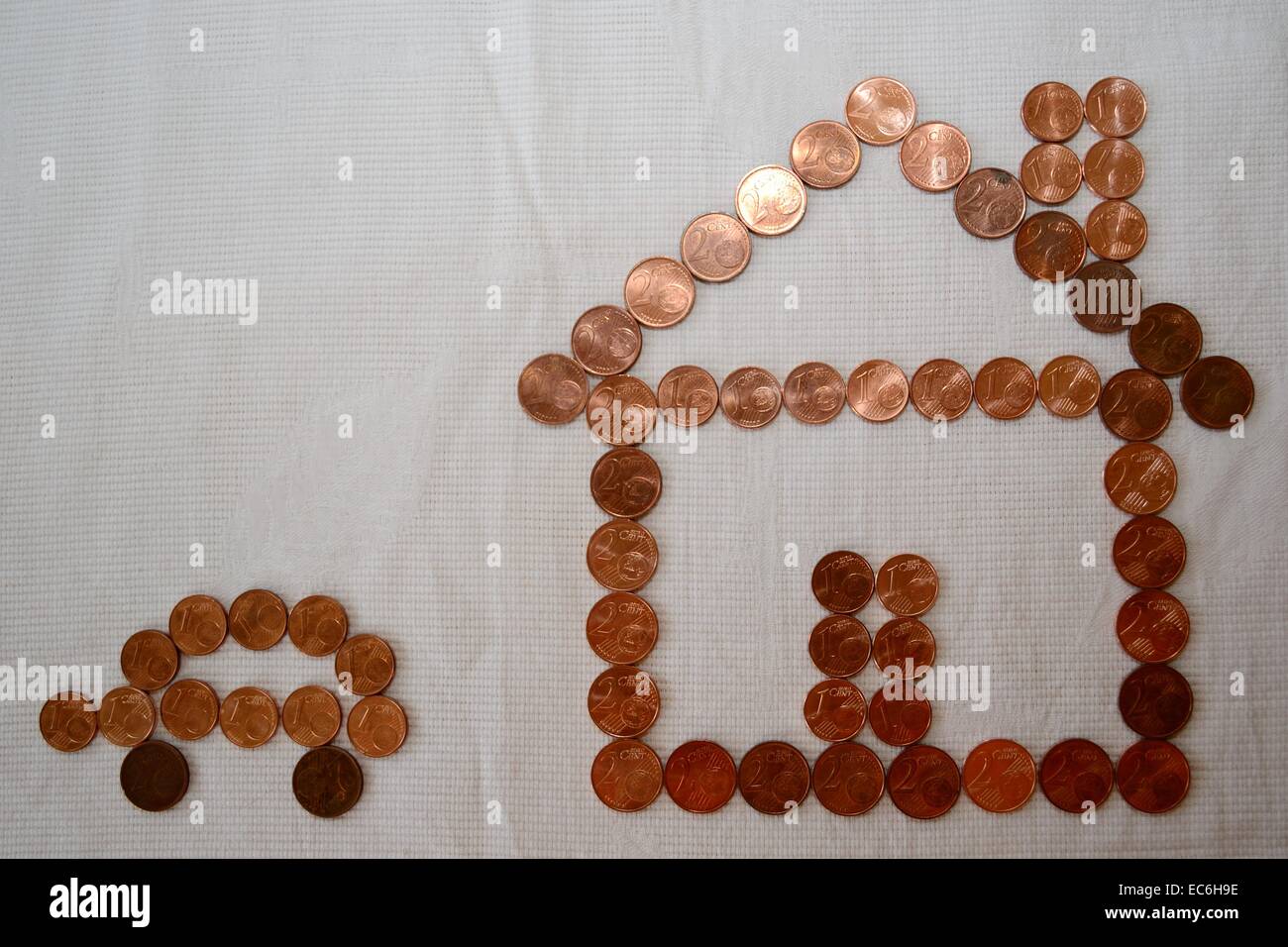 Immagine simbolica con monete Foto Stock