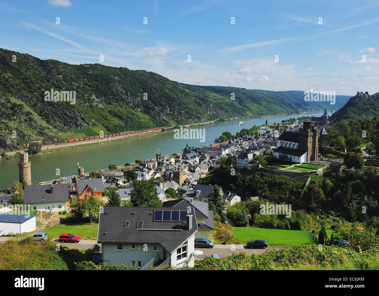 Oberwesel nella Media Valle del Reno Foto Stock