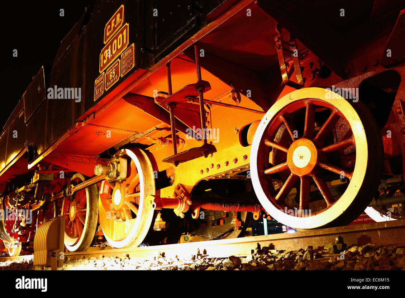 Il rumeno locomotiva a vapore in Arad Romania Foto Stock