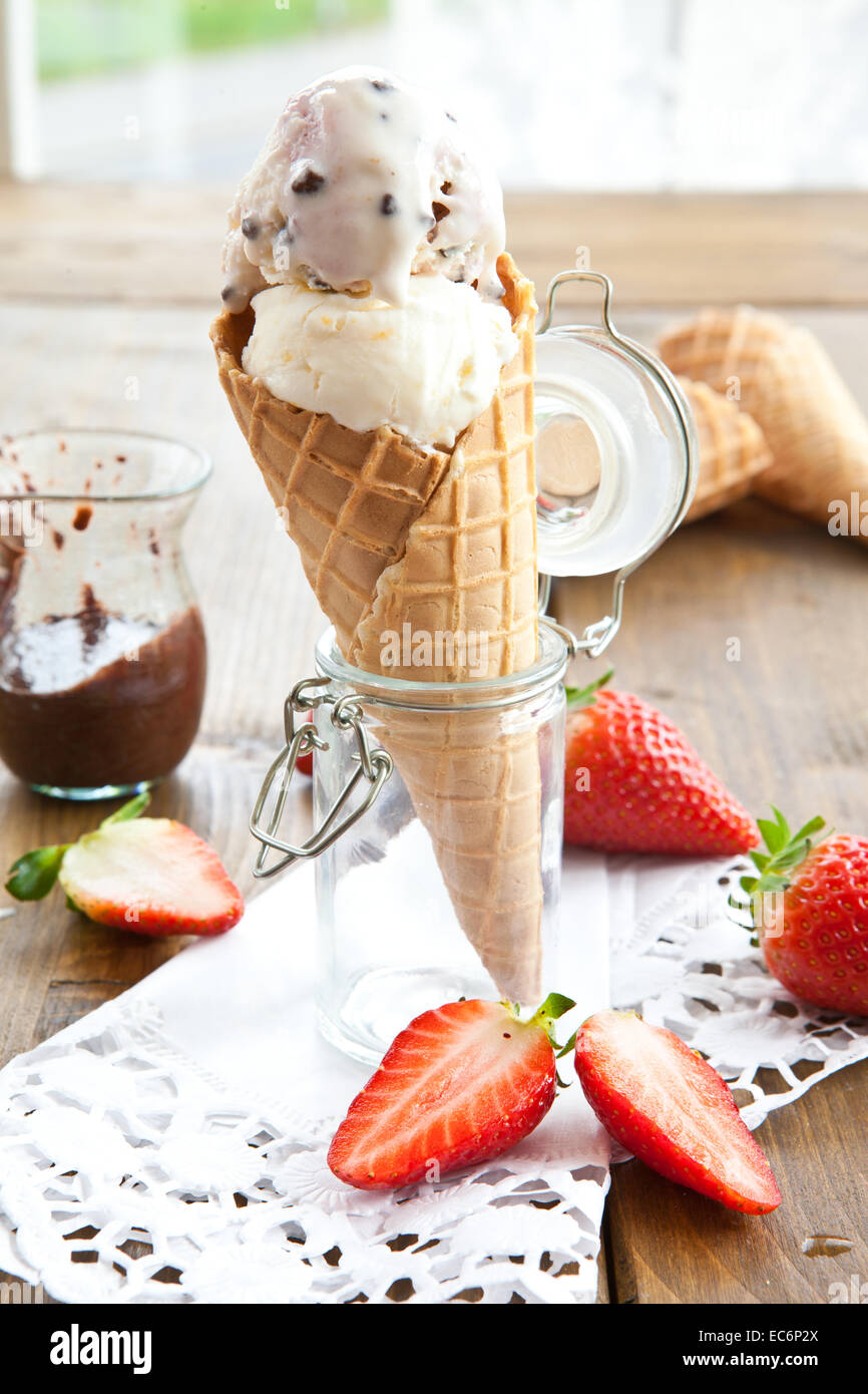 Cono di gelato Foto Stock