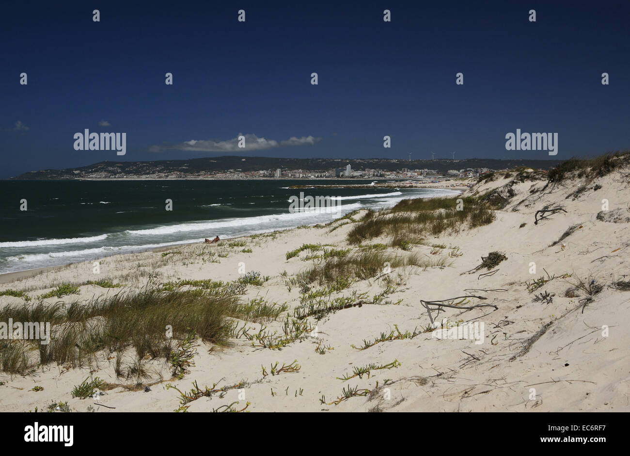 Dune sulla costa atlantica del Portogallo la spiaggia di Figueira da Foz Portogallo Europa atlantico Foto Stock