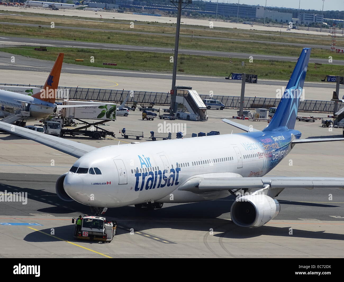 Aeroporto di Francoforte Germania aeromobile Airbus 320 Foto Stock