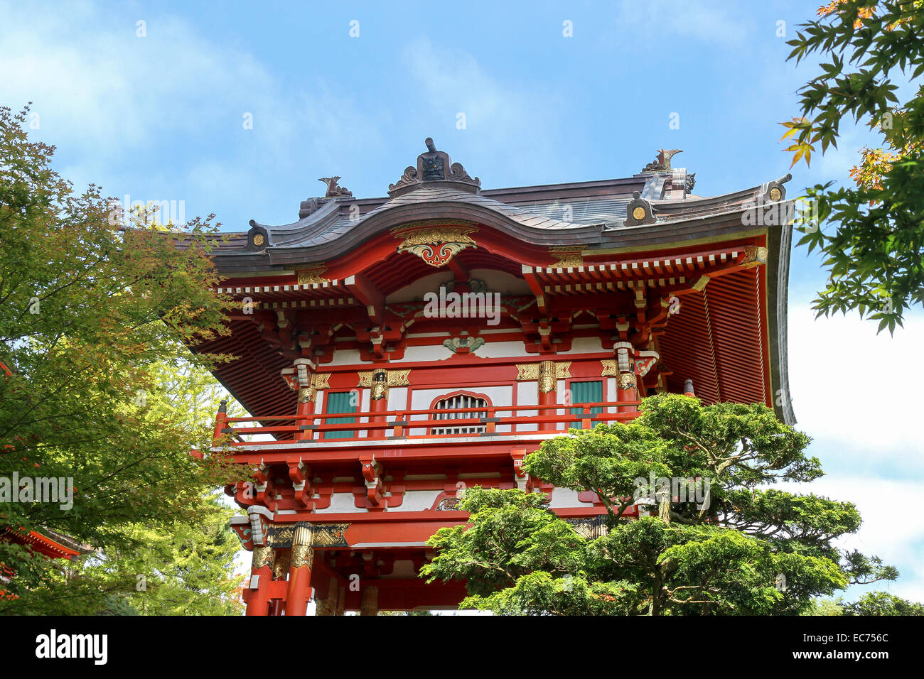 Pagoda, giardino giapponese del tè, Golden Gate Park di San Francisco, California Foto Stock