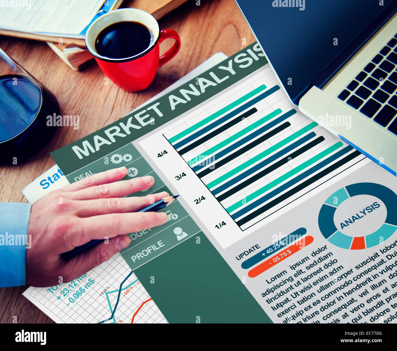 Analisi di mercato strategia Ufficio concetto di lavoro Foto Stock