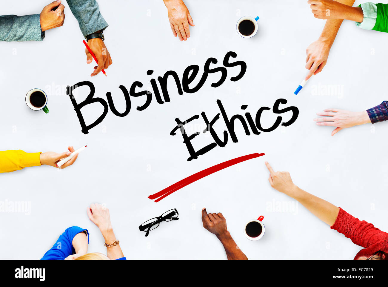 La gente che lavora e di Business Ethics Concept Foto Stock