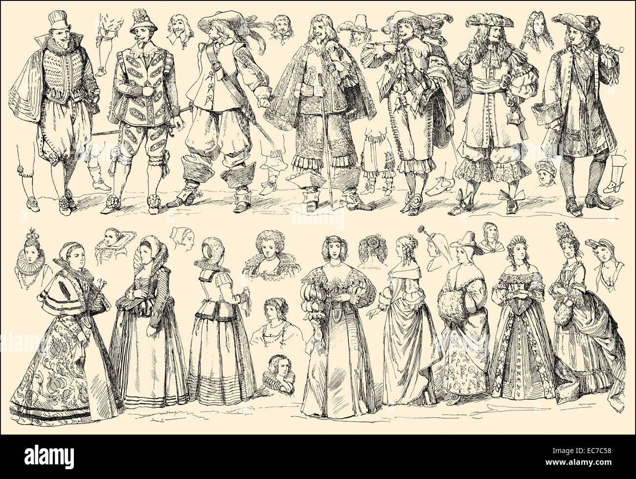 I costumi del XVII secolo, Germania Foto Stock