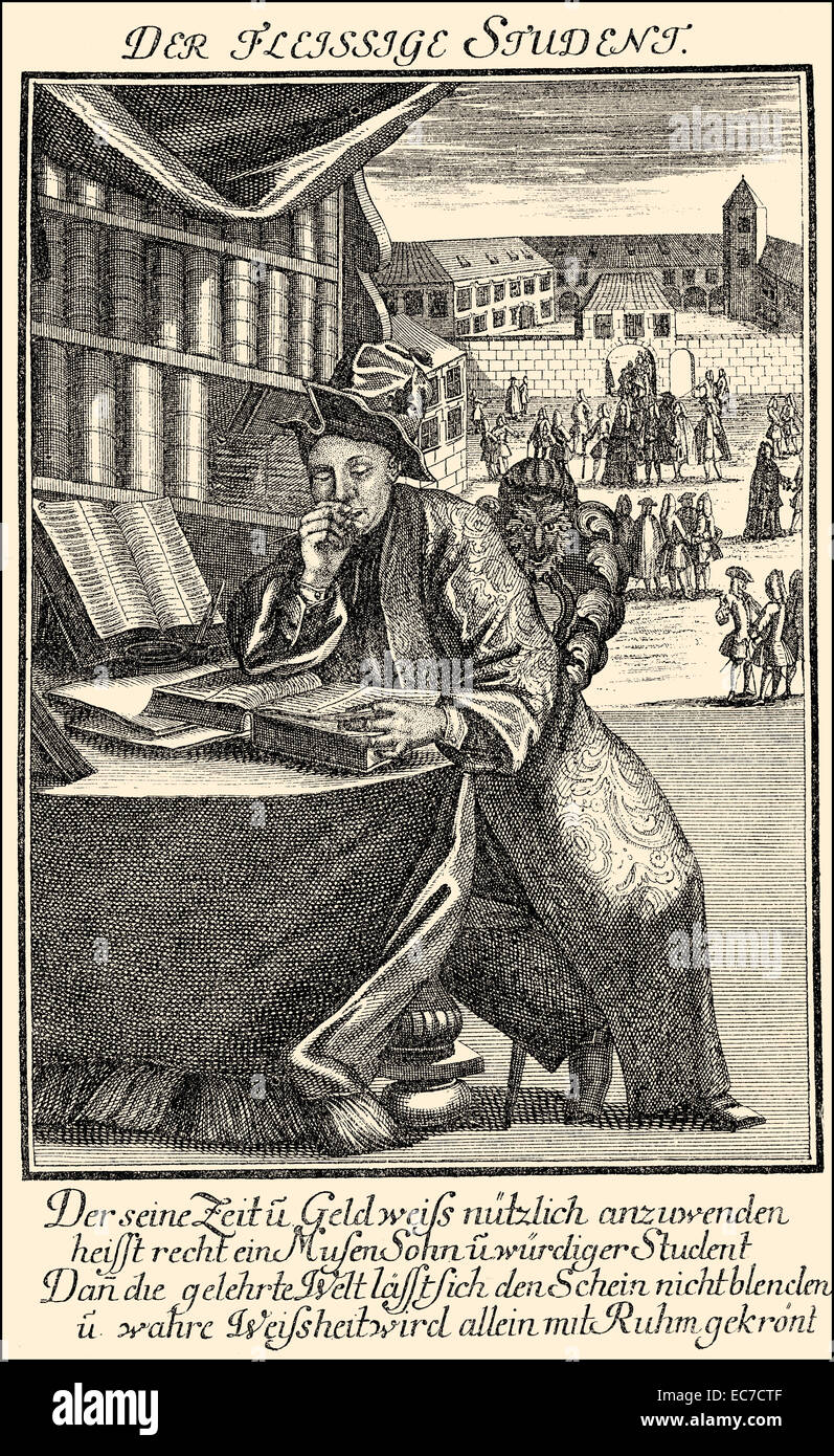 Uno studente Tedesco; xviii secolo; Foto Stock