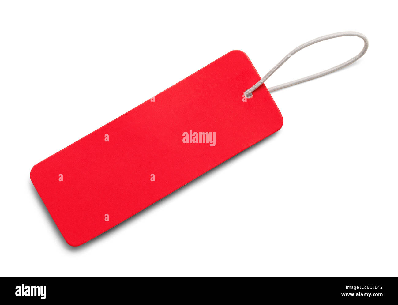 Rettangolo rosso Tag vendita isolati su sfondo bianco. Foto Stock