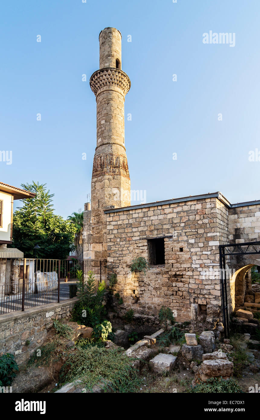 La Turchia, il Medio Oriente, Antalya, Kaleici, Minareto Kesik Foto Stock