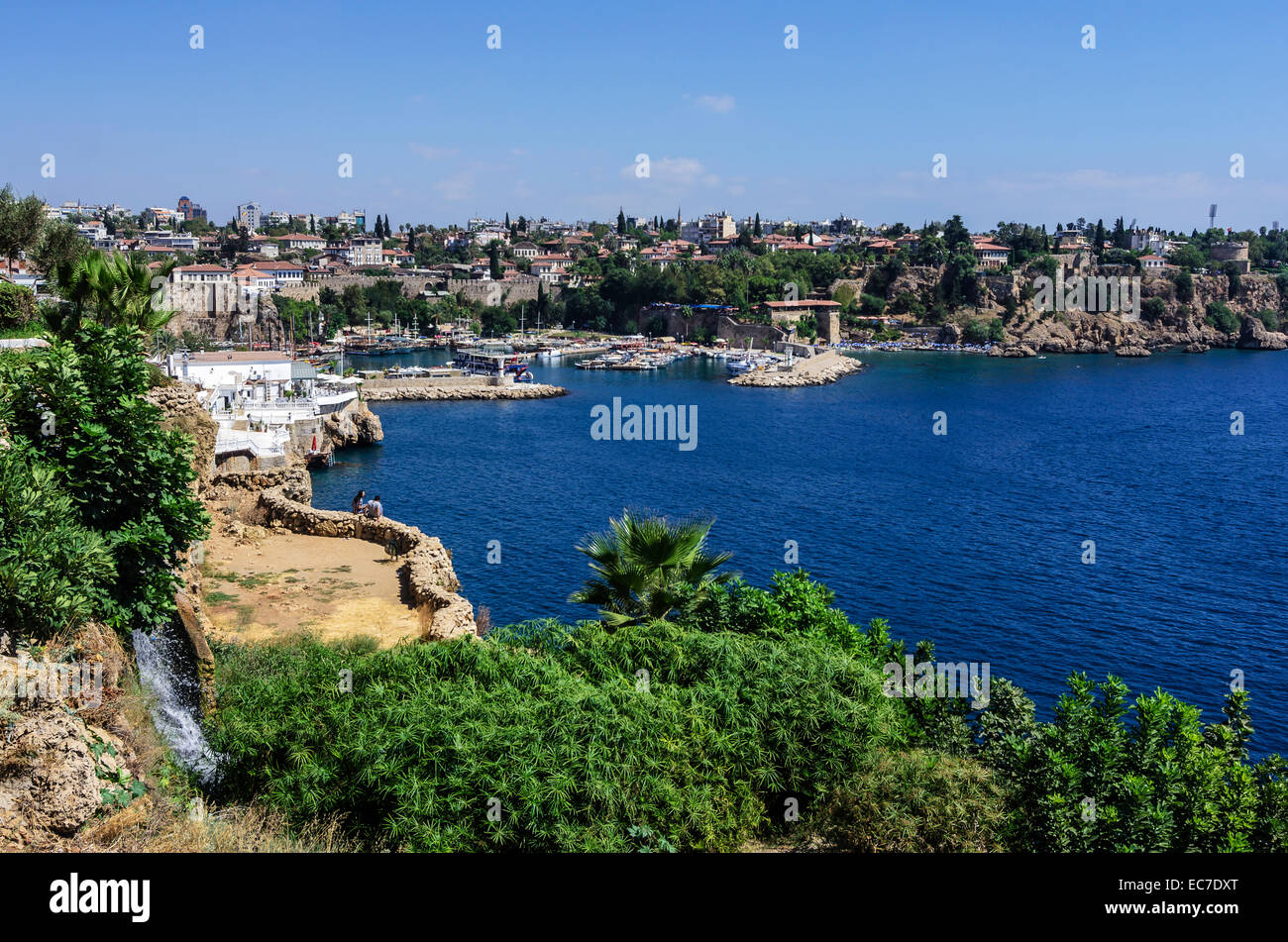 La Turchia, il Medio Oriente, Antalya, Kaleici, vista del porto e della città vecchia Foto Stock