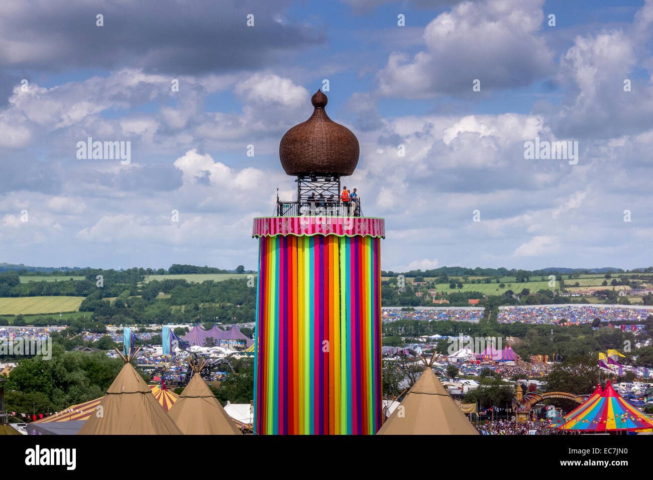 Il festival di Glastonbury nel Somerset, Inghilterra. Foto Stock