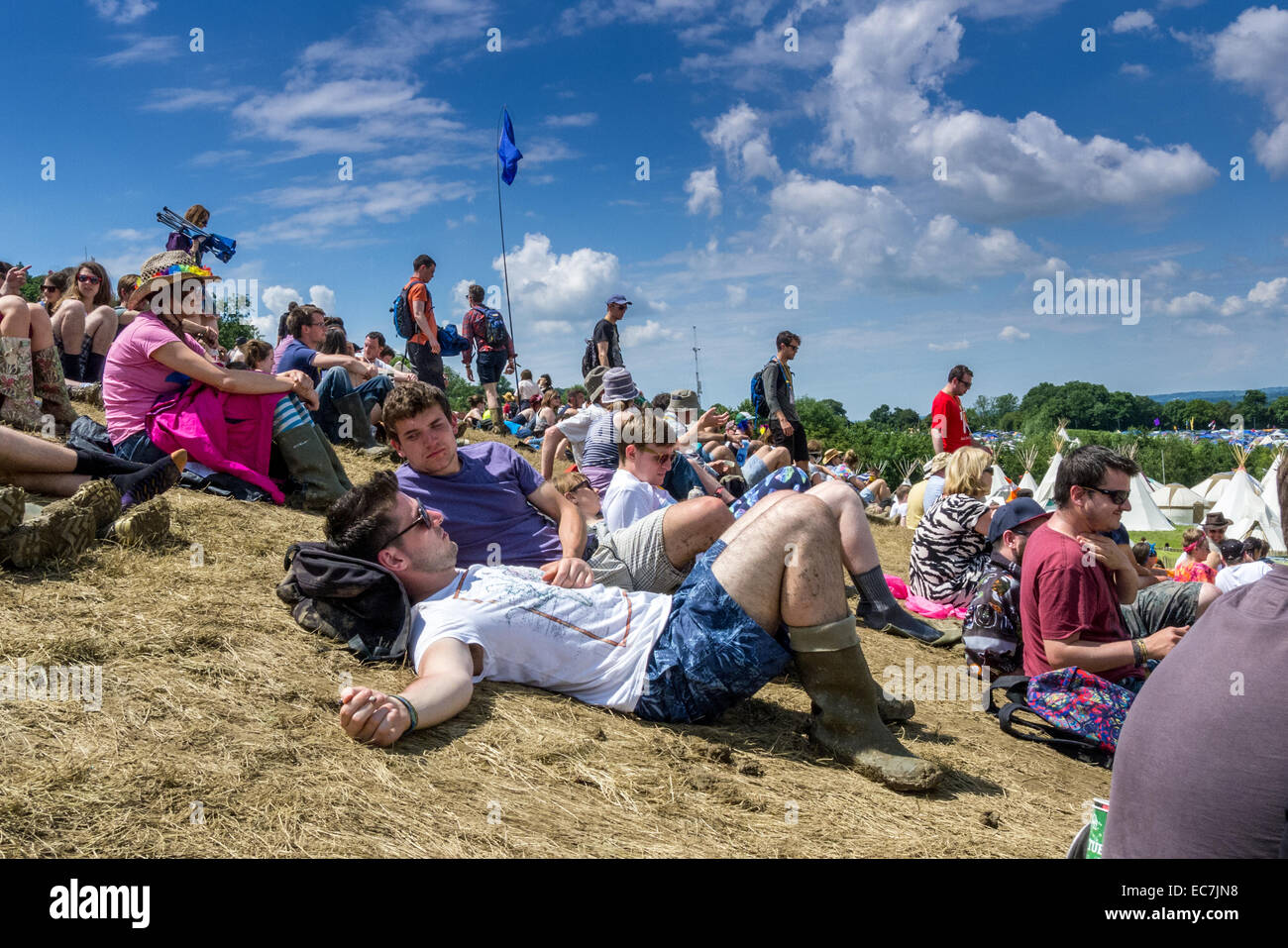 Il festival di Glastonbury nel Somerset, Inghilterra. Foto Stock
