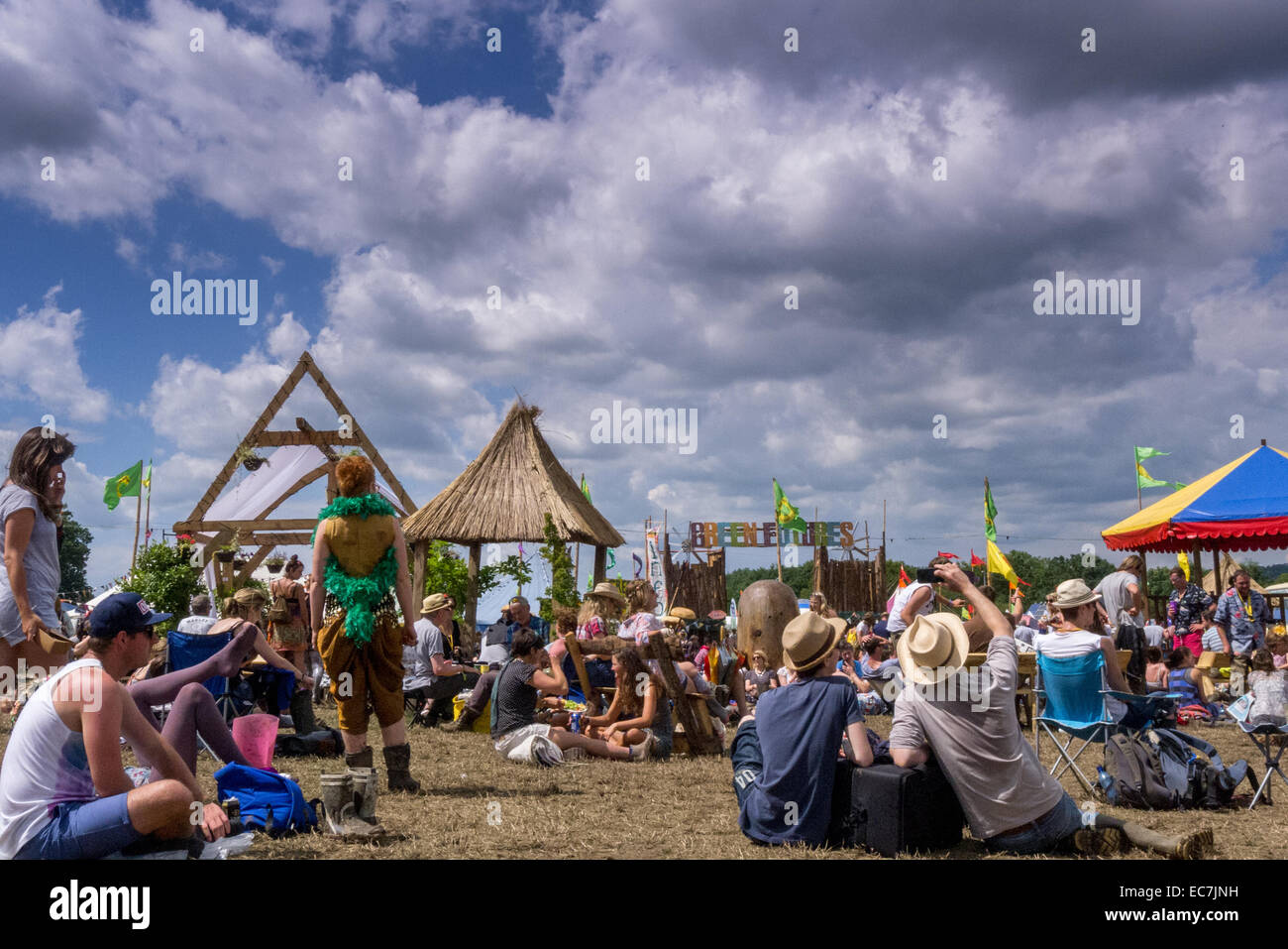 Il festival di Glastonbury nel Somerset, Inghilterra. Foto Stock