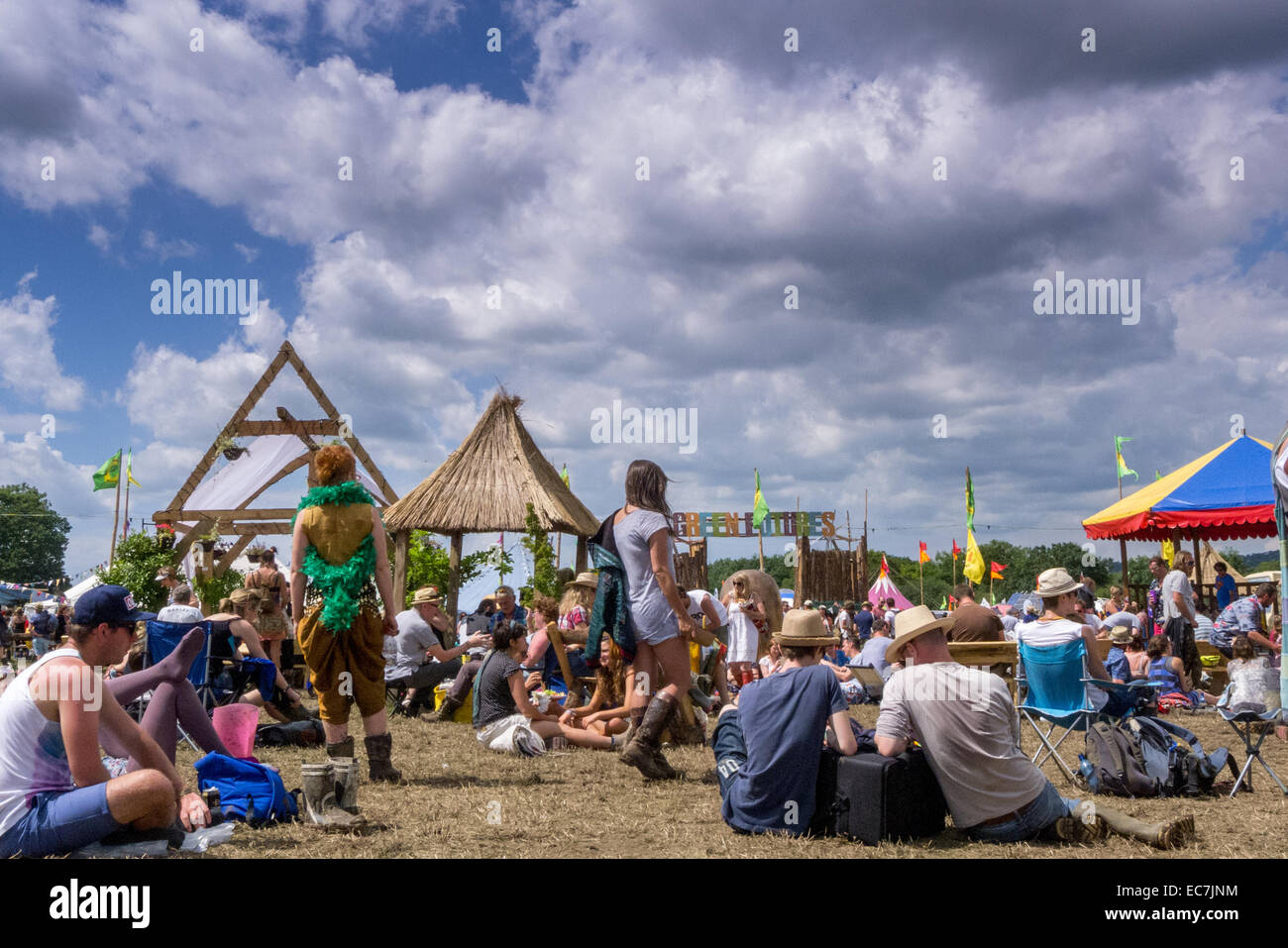 Il festival di Glastonbury nel Somerset, Inghilterra. Foto Stock