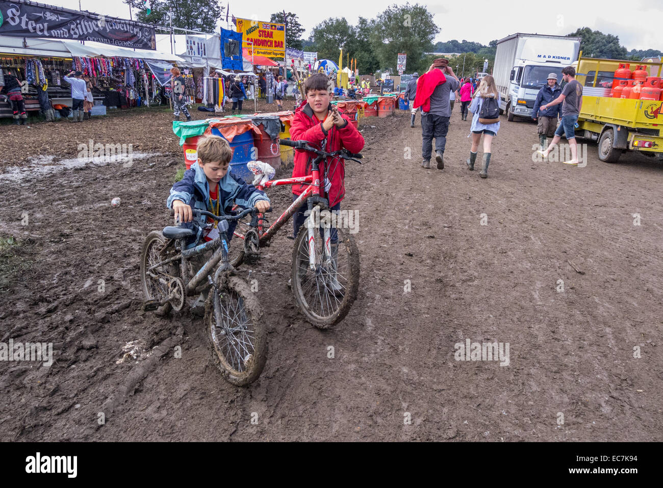 Il festival di Glastonbury nel Somerset, Inghilterra. Foto Stock