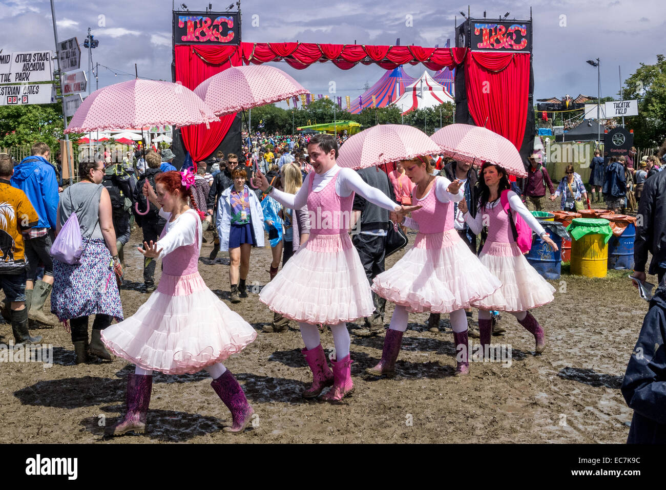 Il festival di Glastonbury nel Somerset, Inghilterra. Foto Stock