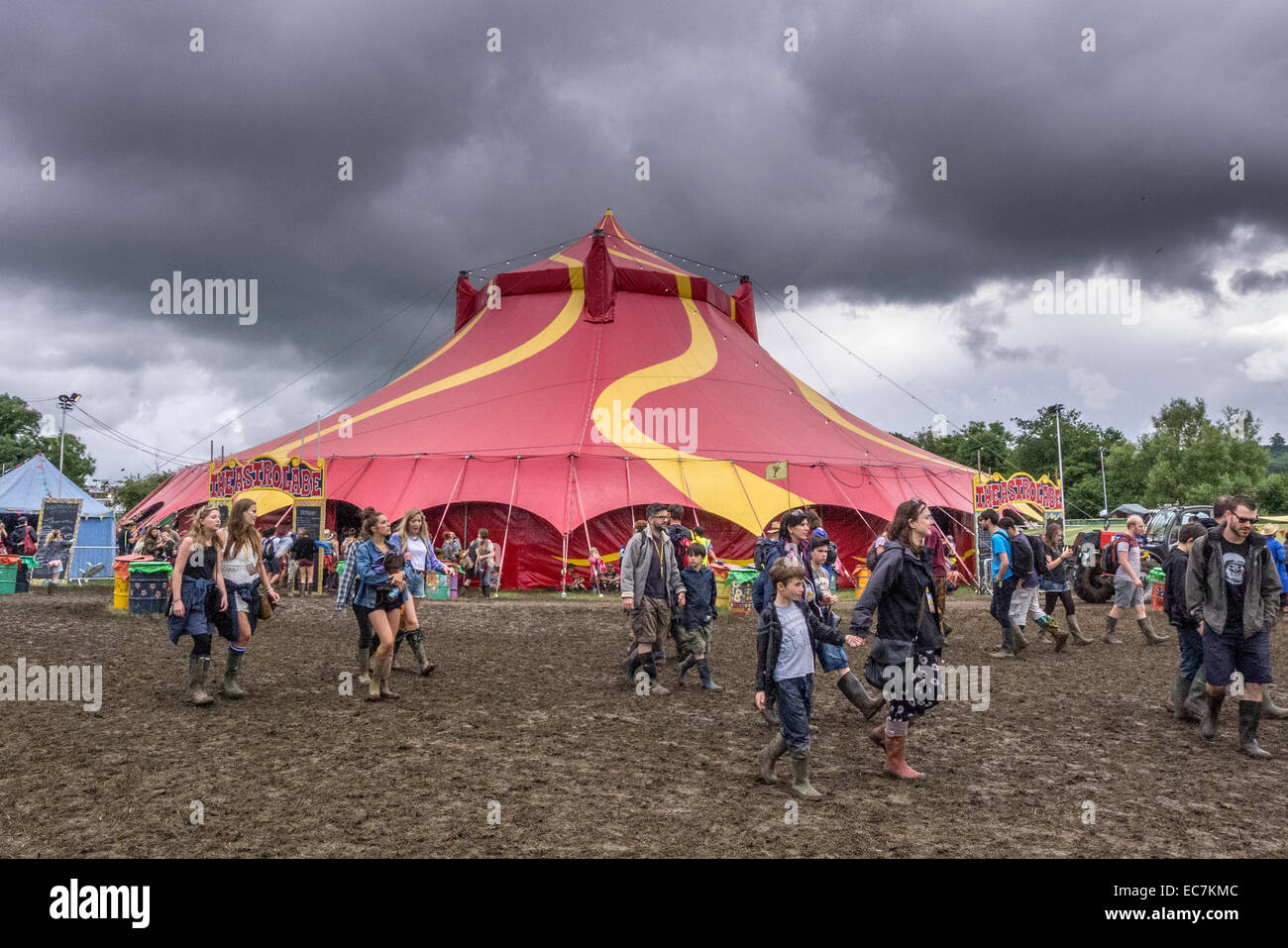 Il festival di Glastonbury nel Somerset, Inghilterra. Foto Stock