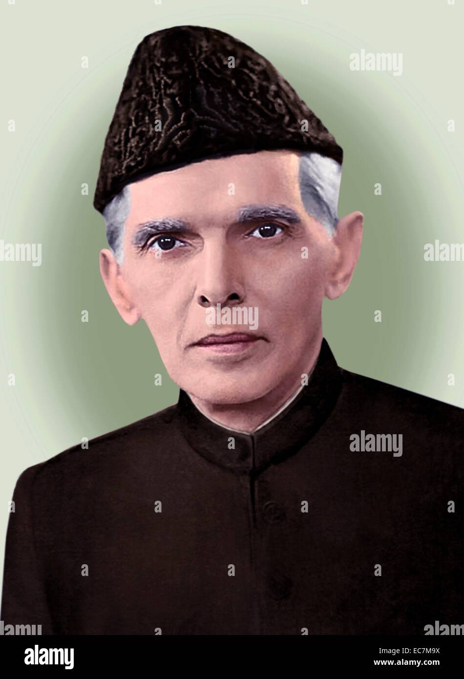 Muhammad Ali Jinnah, 1876 - 11 settembre 1948) avvocato, politico e il fondatore del Pakistan. Il Pakistan il primo governatore generale dall'indipendenza fino alla sua morte. Foto Stock