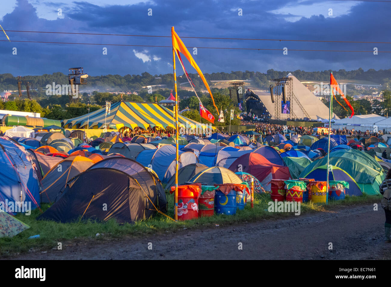 Il festival di Glastonbury nel Somerset. Foto Stock