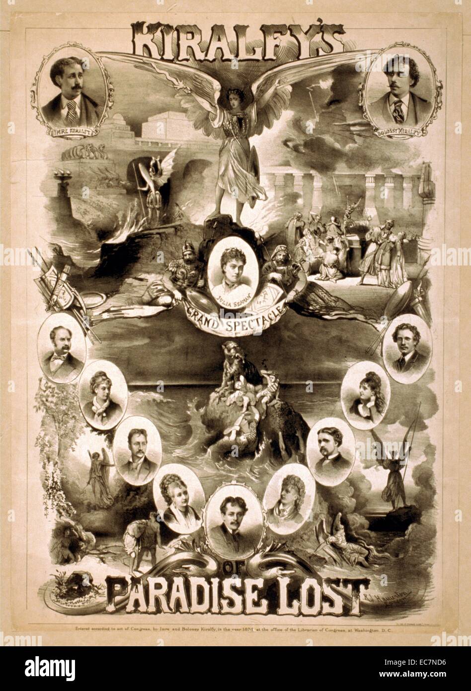 Kiralfy del grandioso spettacolo di Paradiso perduto. Include ritratti di Julia Seaman, Kiralfy fratelli, e altri. Foto Stock