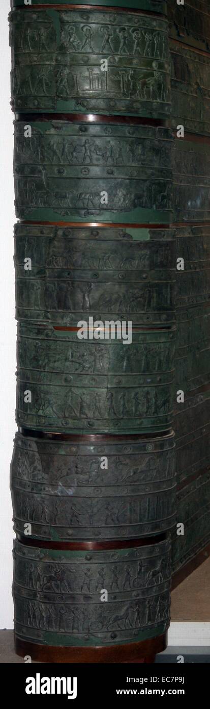 Il Balawat porte furono eretti da Shalmaneser III (858-824 a.C.) nel suo palazzo a Balawat. L'originale delle porte sono state legno, parzialmente coperto e rinforzati con strisce di bronzo, che erano le uniche parti che sono sopravvissuti. Foto Stock