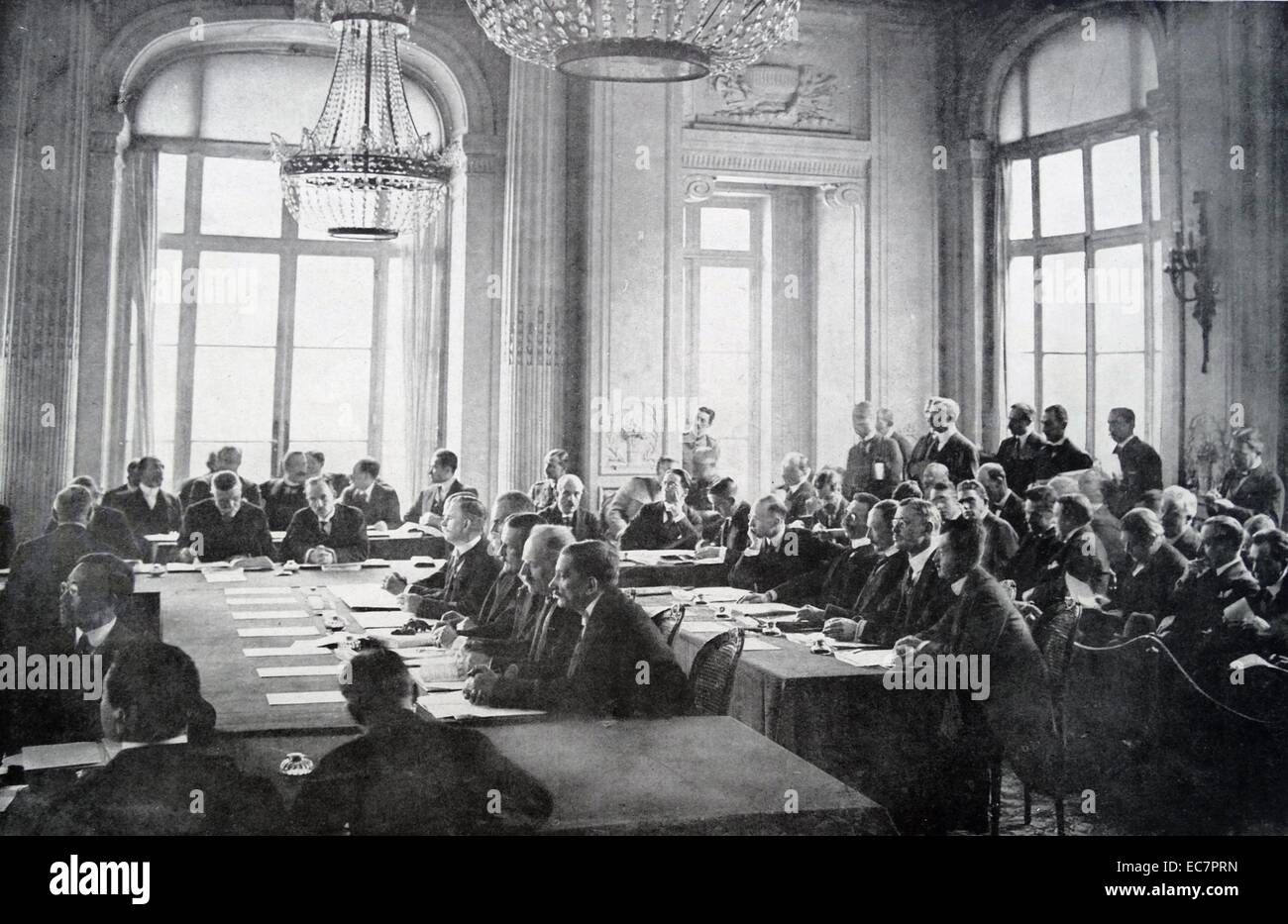 Trattato di Versailles è negoziata dai delegati nel maggio 1919 Foto Stock