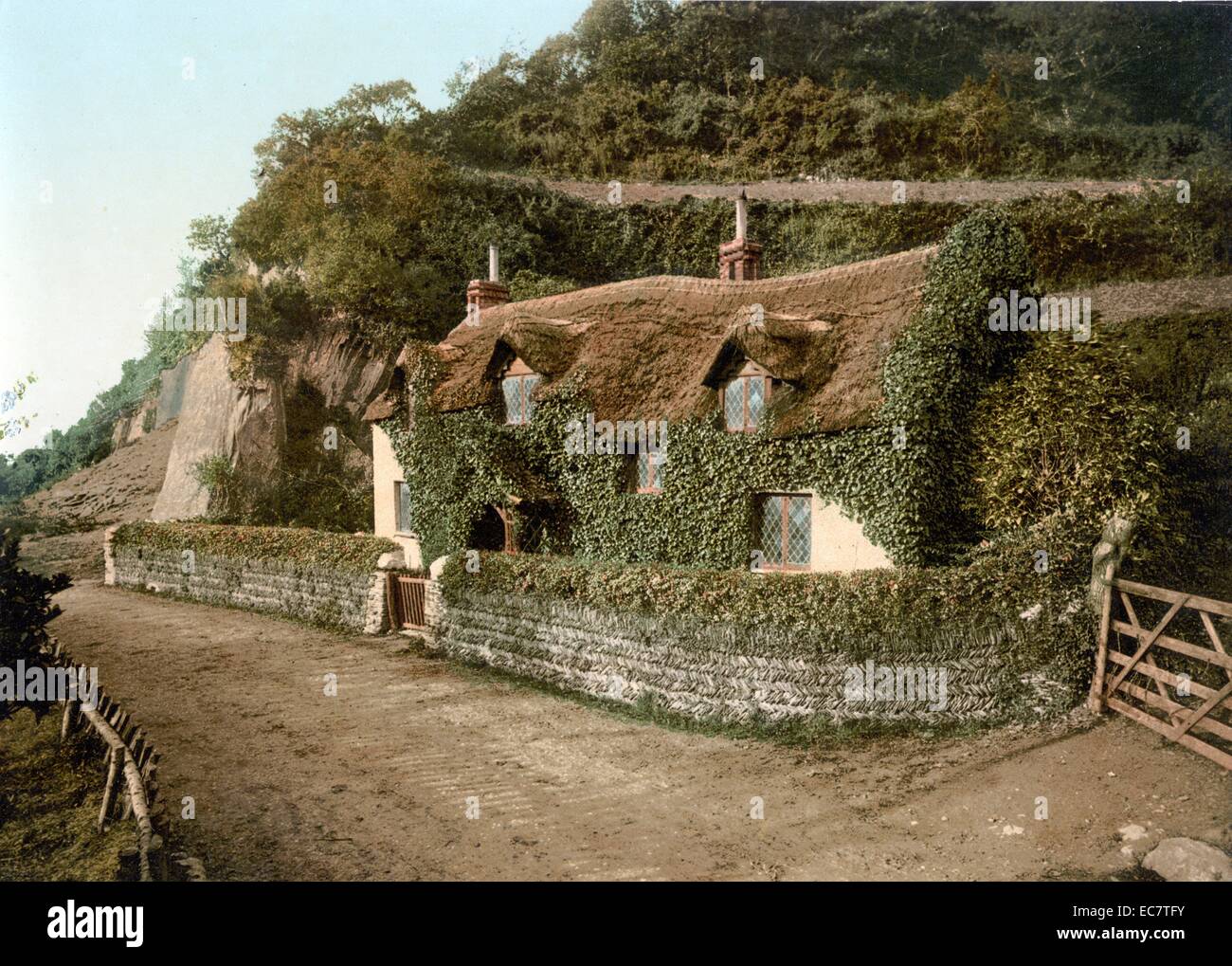 La foto mostra un inizio di Swiss Cottage, nel Devon, in Inghilterra. Girato intorno al 1890-1900. Foto Stock