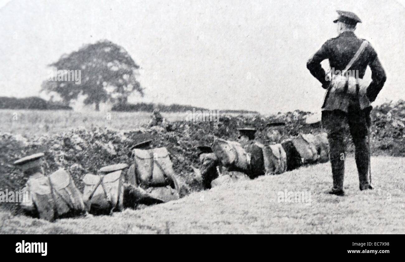 La formazione di Londra per una guerra di trincea; durante la prima guerra mondiale 1916 Foto Stock