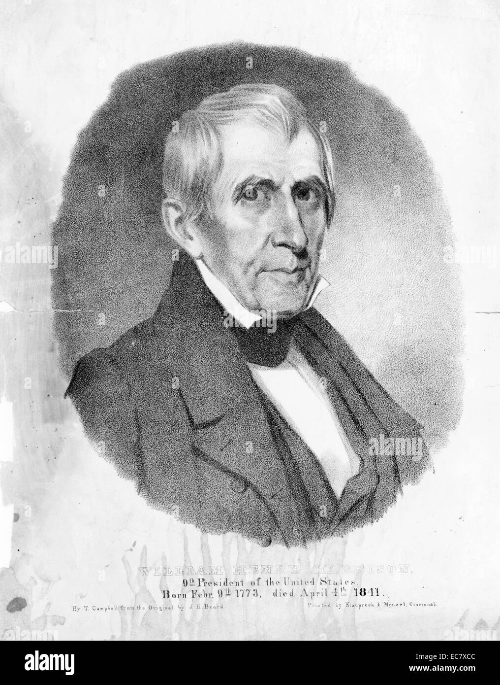 William Henry Harrison (1773-1841) IX presidente degli Stati Uniti. Harrison fu un americano ufficiale militare e politico e il primo presidente di morire in ufficio Foto Stock