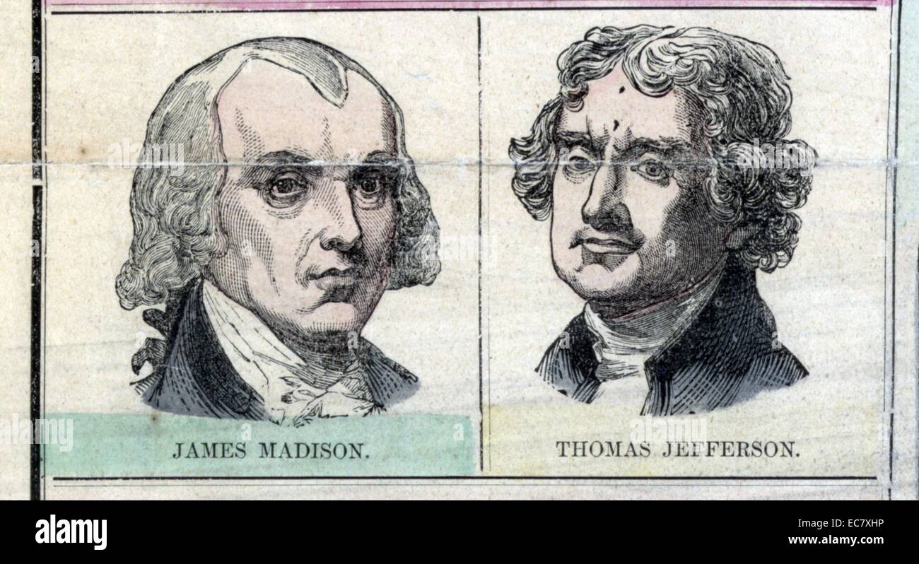 Thomas Jefferson e James Madison Foto Stock