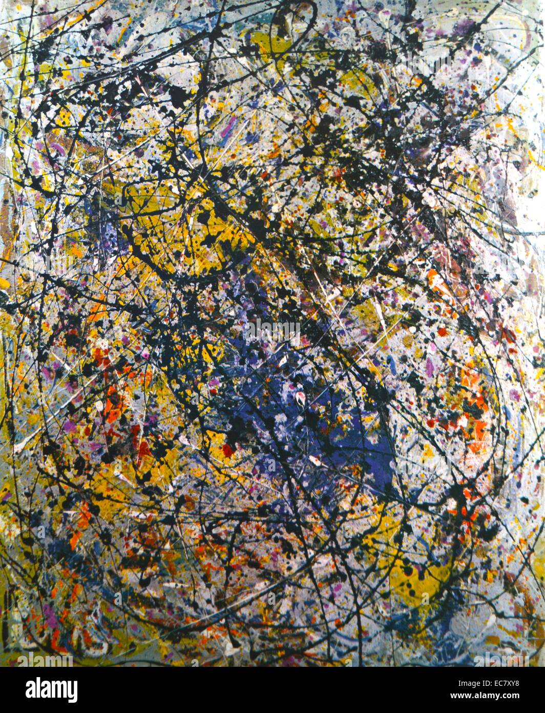 Jackson Pollock (1912-56) la riflessione del Big Dipper, 1945, olio su tela. Era Pollock in America che era responsabile per la rivoluzione decisivo nel post-conflitto in pittura. Foto Stock