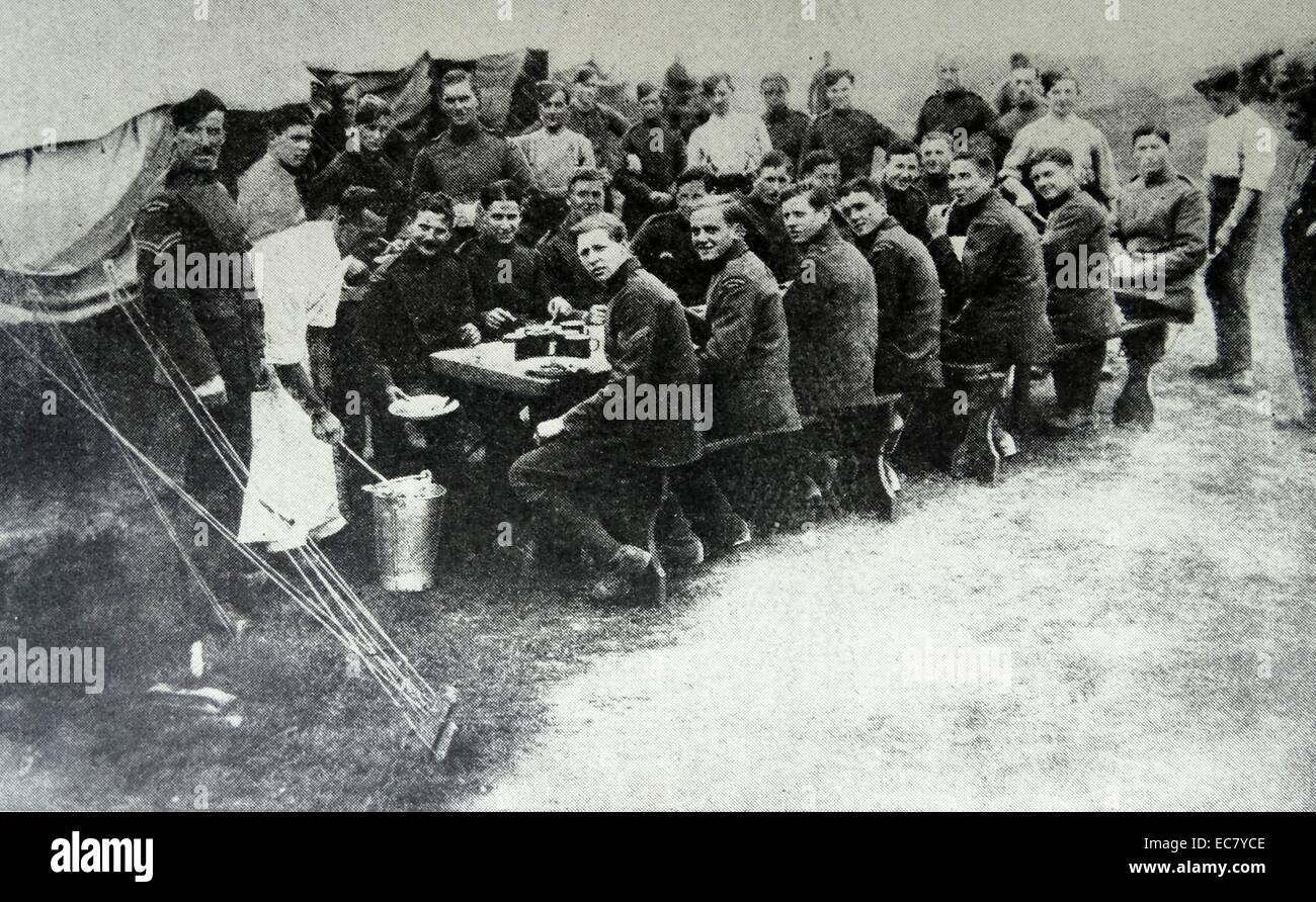 Royal Flying Corps mensa del campo; Inghilterra durante la prima guerra mondiale 1917 Foto Stock