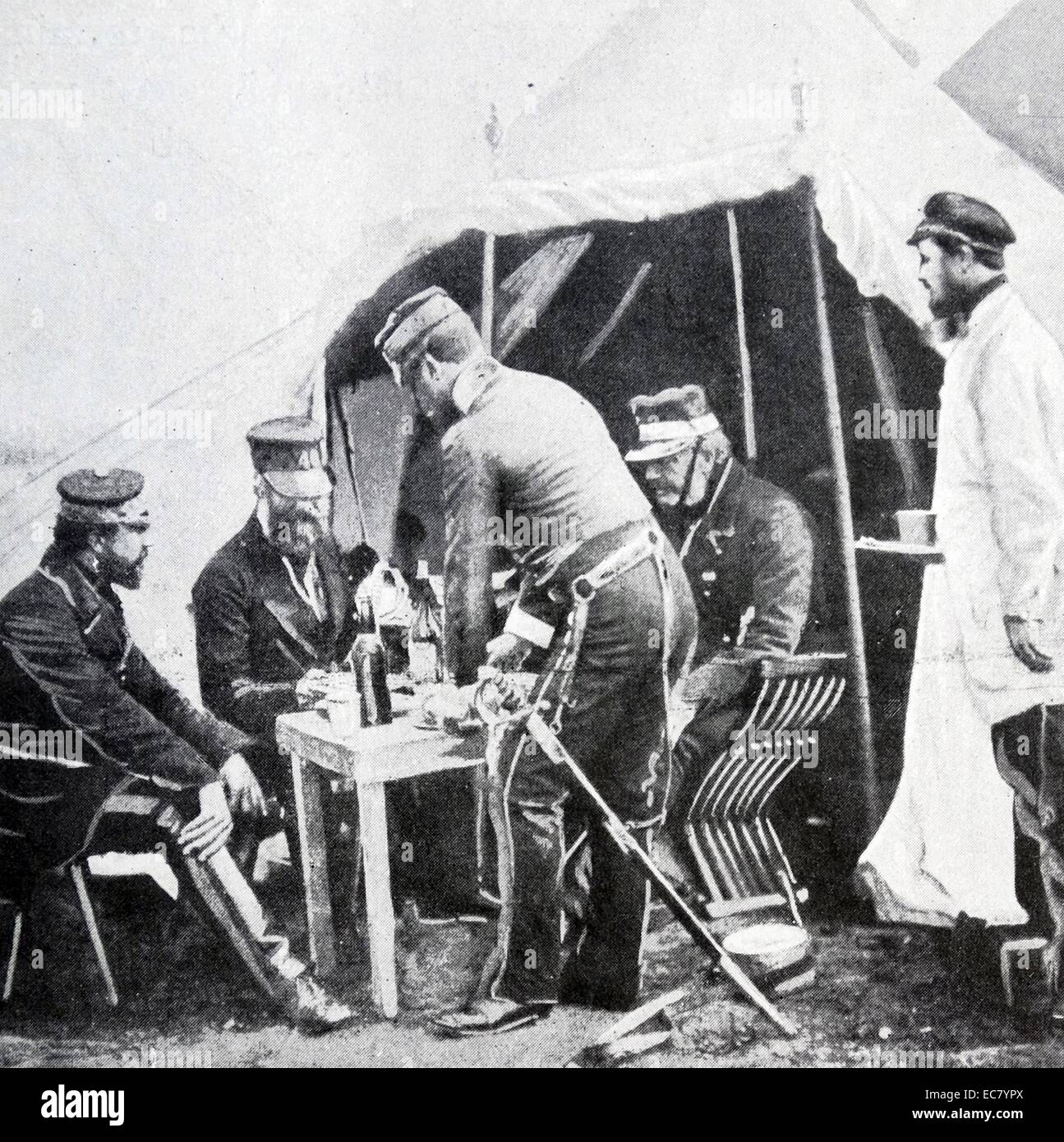 Ufficiali britannici durante la guerra di Crimea 1854 Foto Stock
